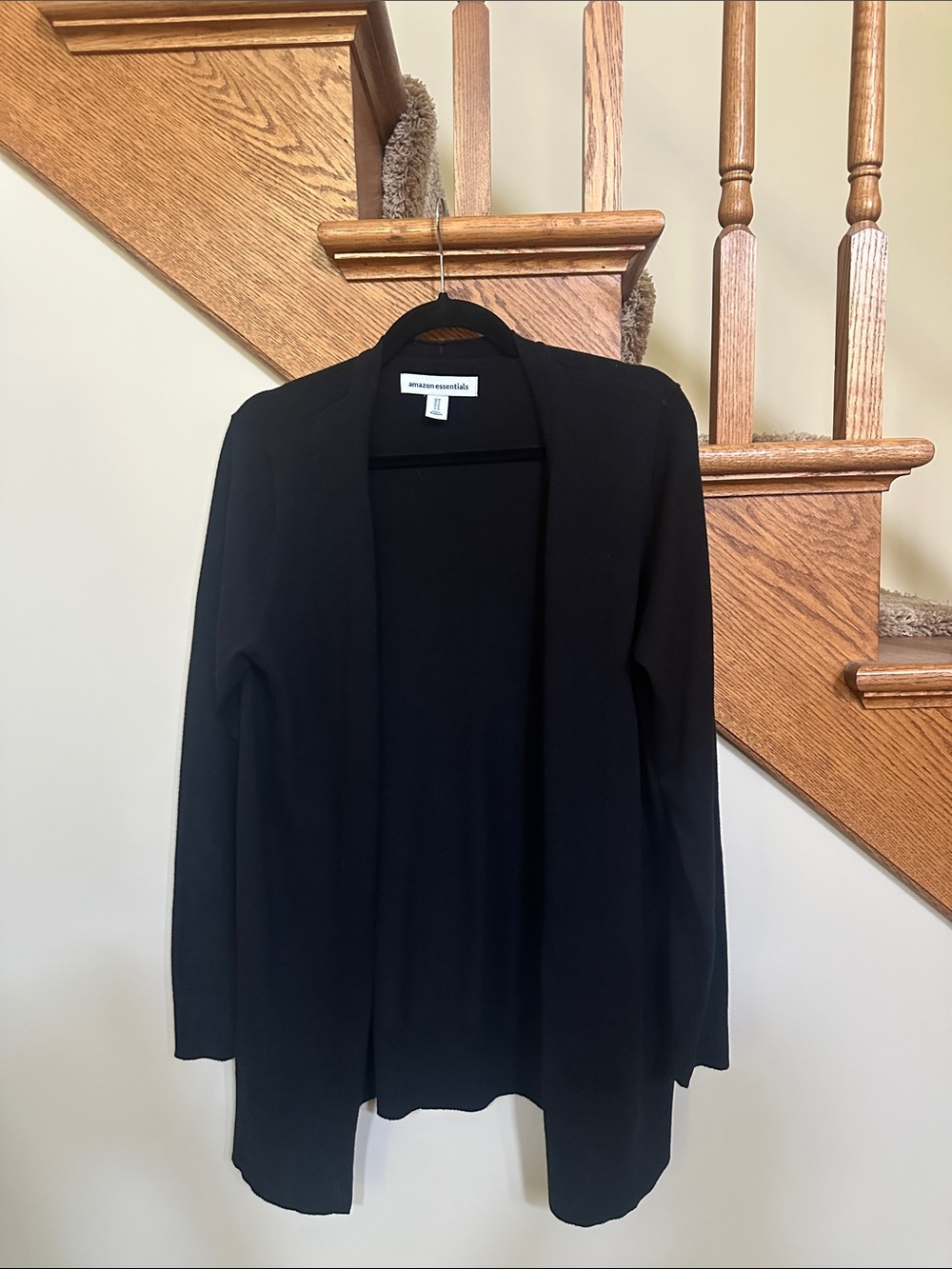 NWOT Amazon Essentials Black Open Drape Knit Cardigan